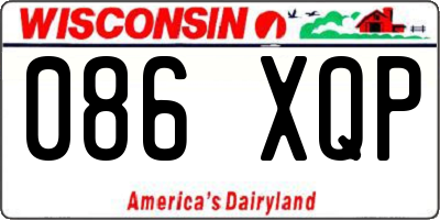 WI license plate 086XQP