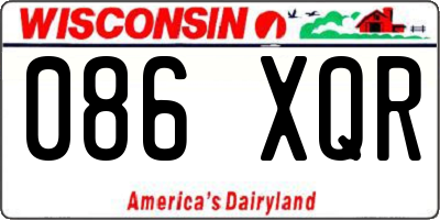 WI license plate 086XQR