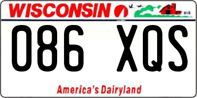 WI license plate 086XQS
