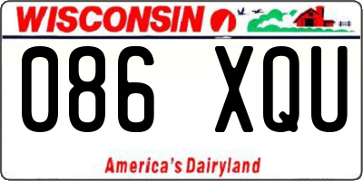 WI license plate 086XQU