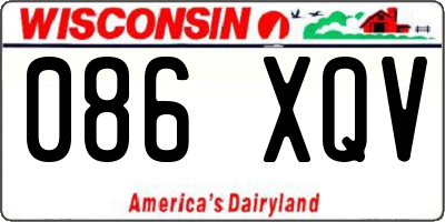 WI license plate 086XQV