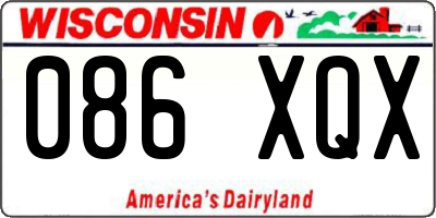 WI license plate 086XQX