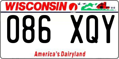 WI license plate 086XQY