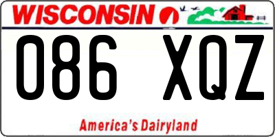 WI license plate 086XQZ