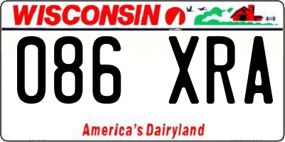 WI license plate 086XRA
