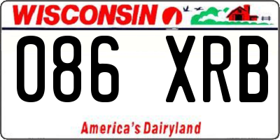 WI license plate 086XRB