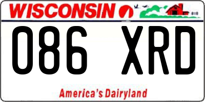 WI license plate 086XRD