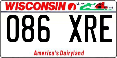 WI license plate 086XRE