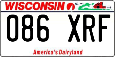 WI license plate 086XRF
