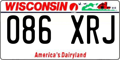 WI license plate 086XRJ
