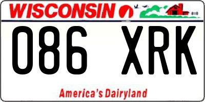WI license plate 086XRK