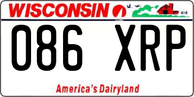 WI license plate 086XRP