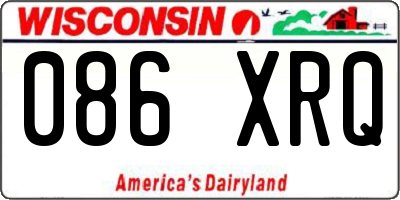 WI license plate 086XRQ