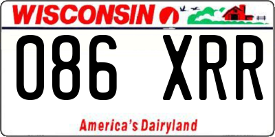 WI license plate 086XRR