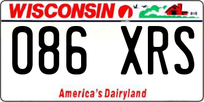 WI license plate 086XRS