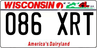 WI license plate 086XRT