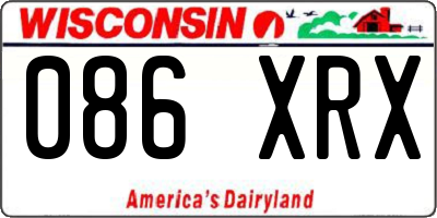 WI license plate 086XRX