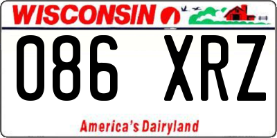 WI license plate 086XRZ
