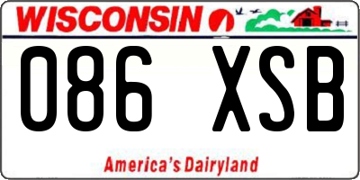 WI license plate 086XSB