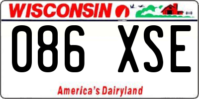 WI license plate 086XSE