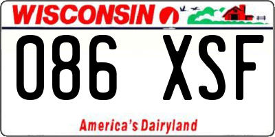 WI license plate 086XSF