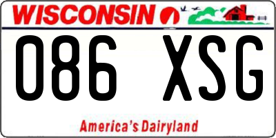 WI license plate 086XSG