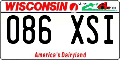 WI license plate 086XSI