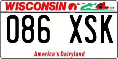 WI license plate 086XSK