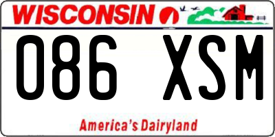 WI license plate 086XSM