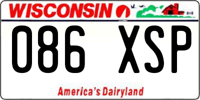 WI license plate 086XSP