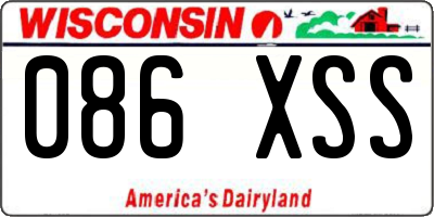 WI license plate 086XSS