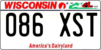 WI license plate 086XST