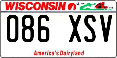 WI license plate 086XSV