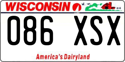 WI license plate 086XSX
