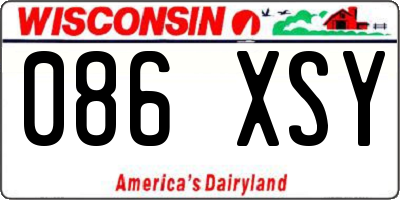 WI license plate 086XSY