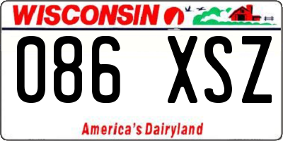 WI license plate 086XSZ