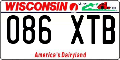 WI license plate 086XTB