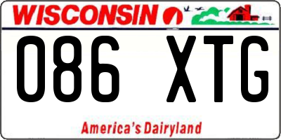 WI license plate 086XTG