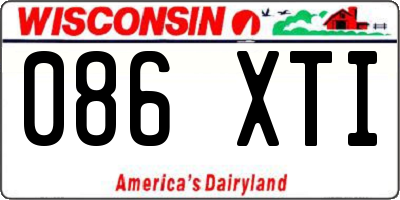 WI license plate 086XTI