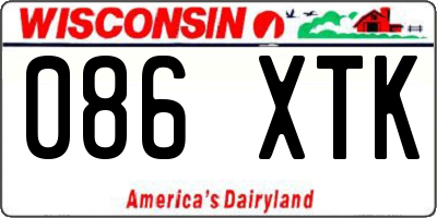 WI license plate 086XTK
