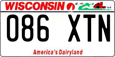 WI license plate 086XTN