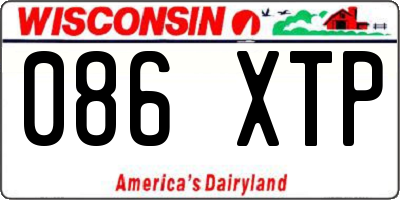 WI license plate 086XTP