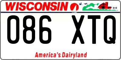 WI license plate 086XTQ