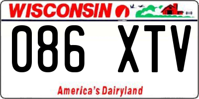 WI license plate 086XTV