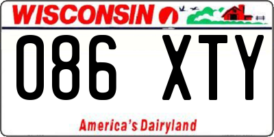WI license plate 086XTY