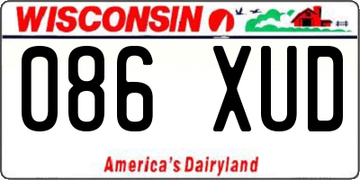 WI license plate 086XUD
