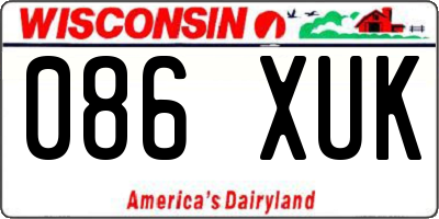 WI license plate 086XUK