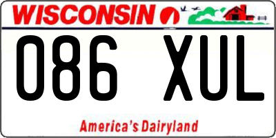 WI license plate 086XUL