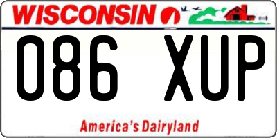 WI license plate 086XUP