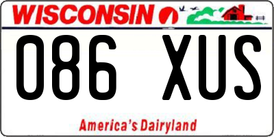 WI license plate 086XUS